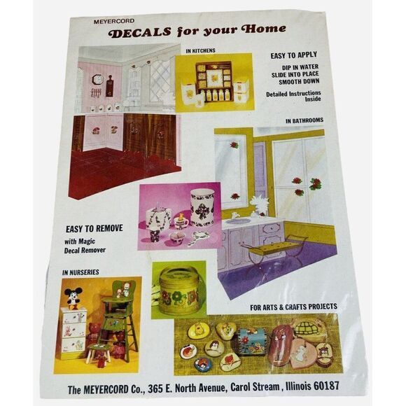 NOS Vintage 1976 Meyercord Decals Roses Flowers Floral Kitschy Transfer Crafts - Picture 5 of 5